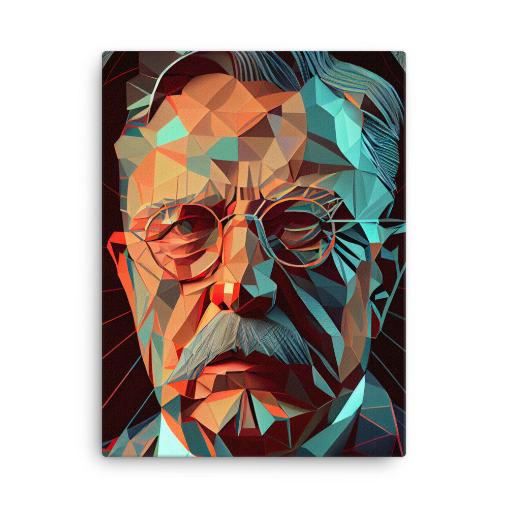 Canvas Wall Art - Geometric Teddy Roosevelt Portrait