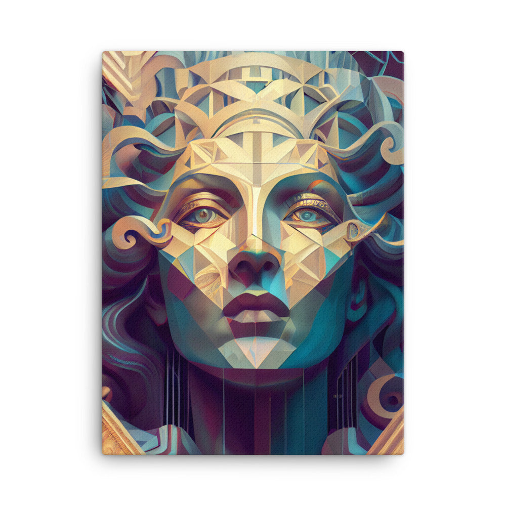 Canvas Wall Art - Geometric Goddess Columbia Portrait