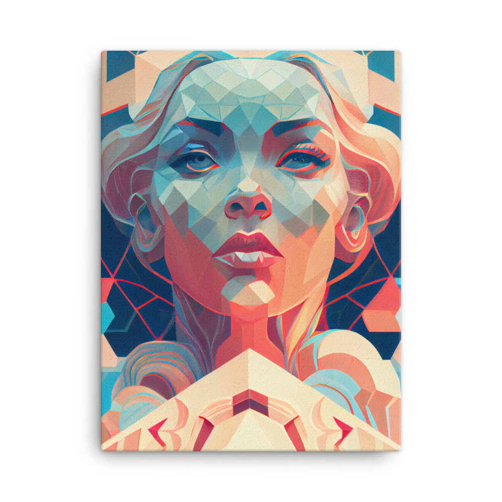 Canvas Wall Art - Geometric Goddess Columbia Portrait