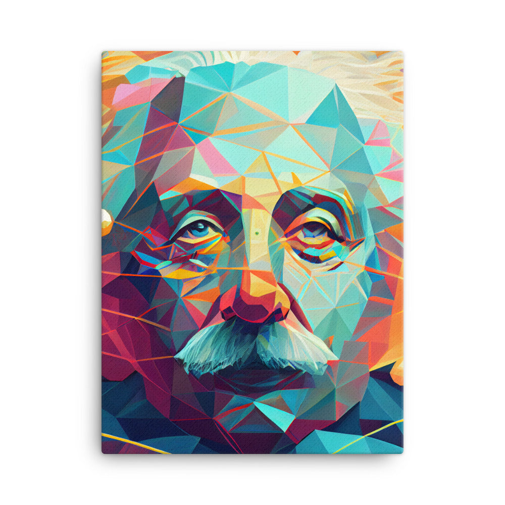 Canvas Wall Art - Geometric Einstein Portrait
