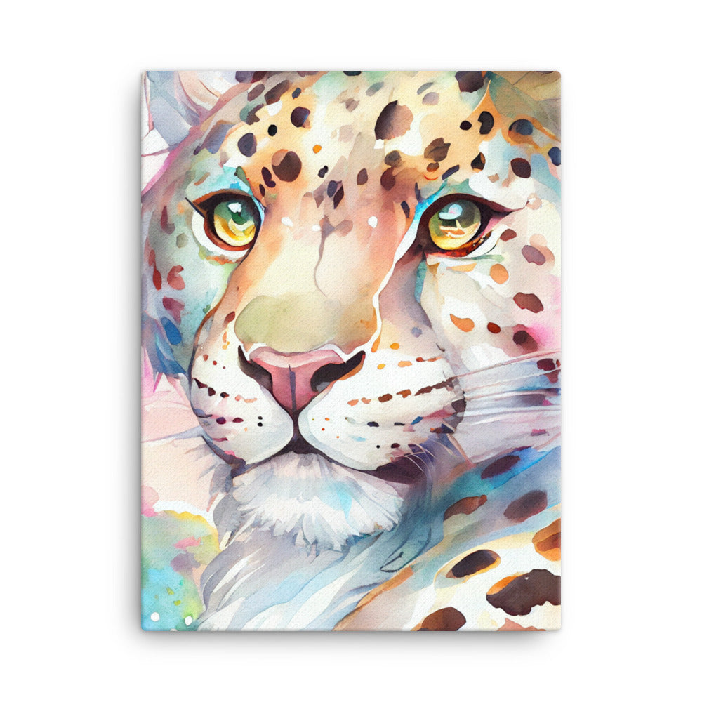 Canvas Wall Art - Kids Room Leopard Watercolor
