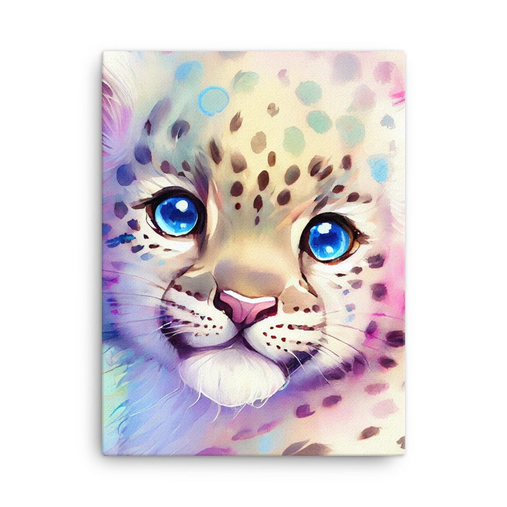 Canvas Wall Art - Baby Leopard Watercolor