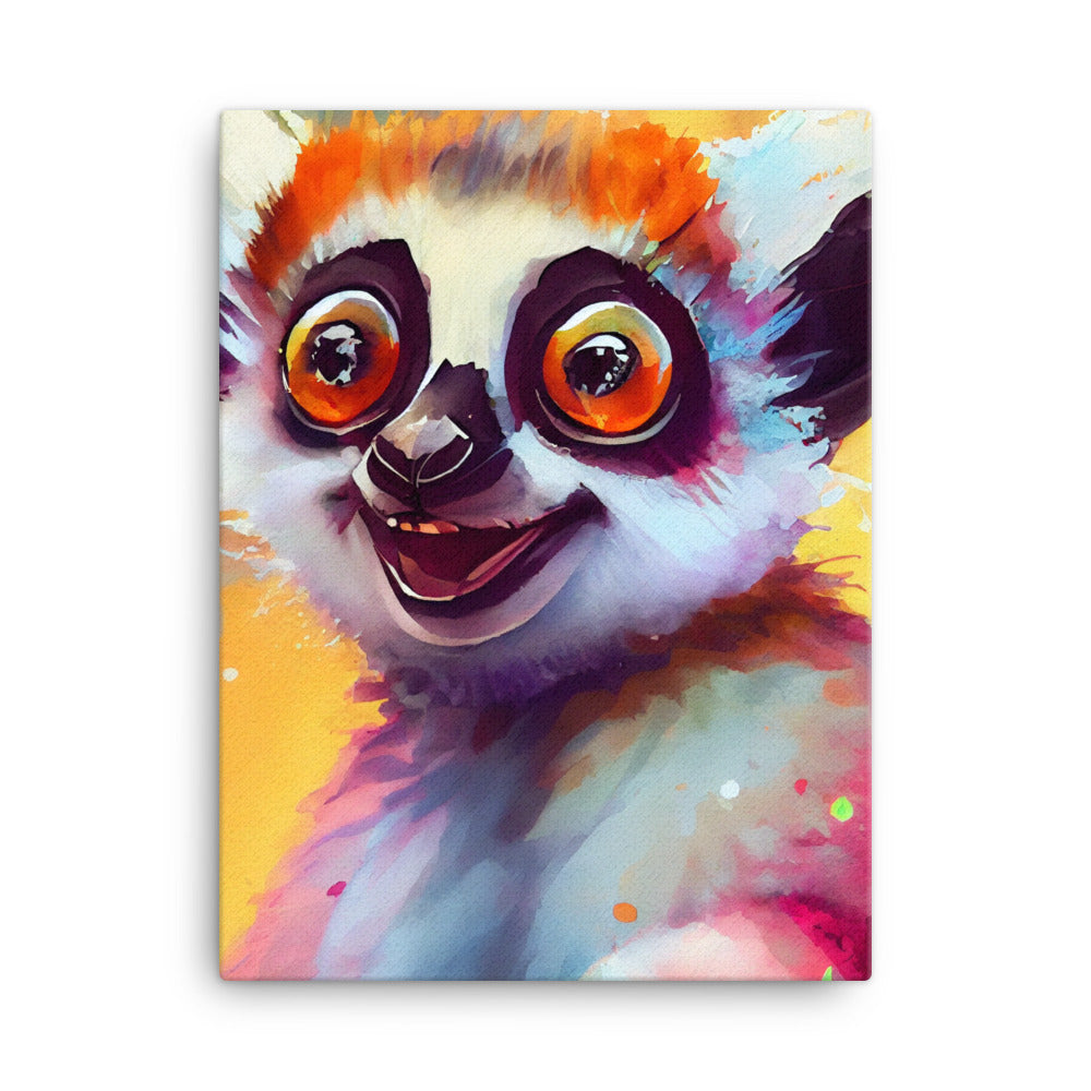 Canvas Wall Art - Kids Room Lemur Watercolor