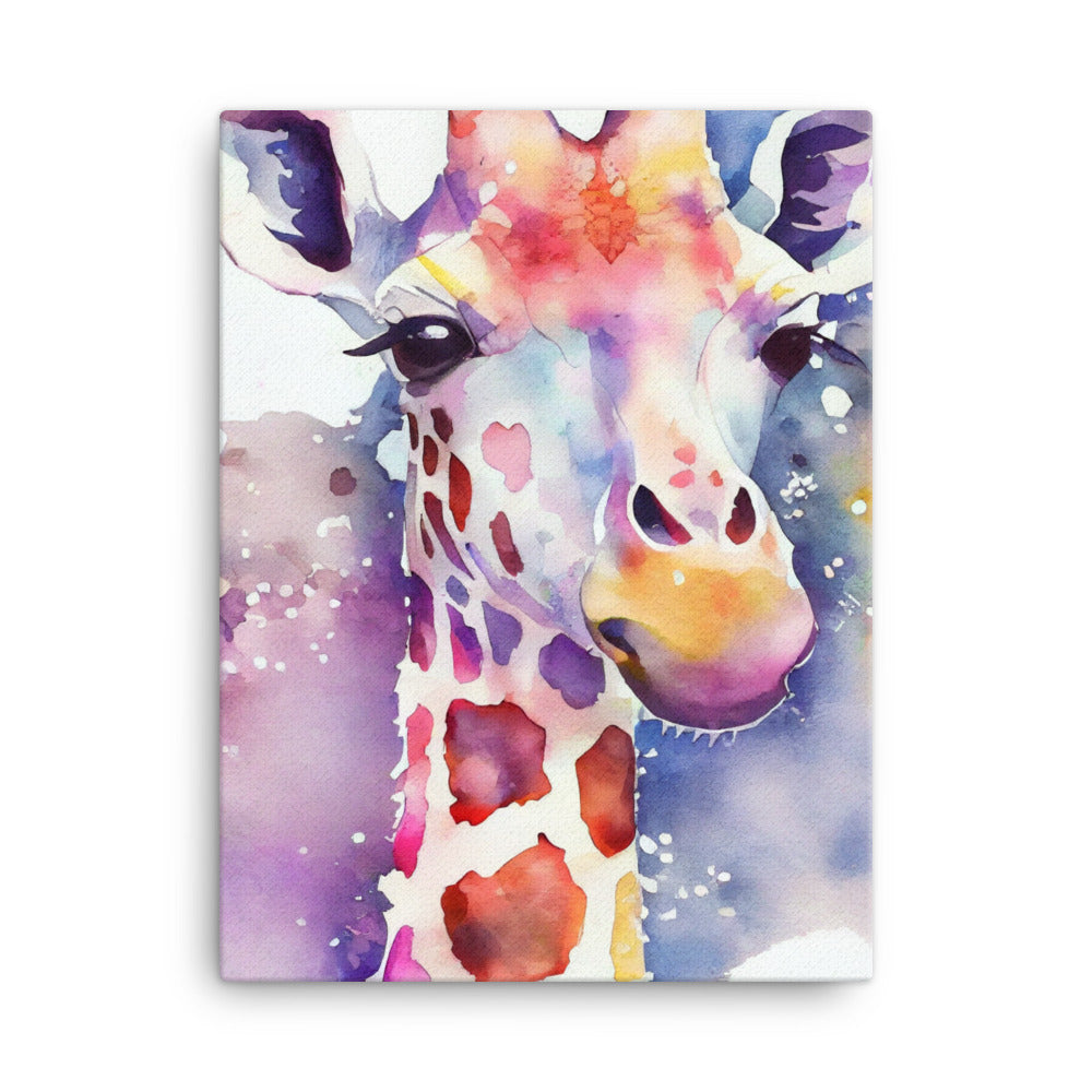 Canvas Wall Art - Giraffe Watercolor