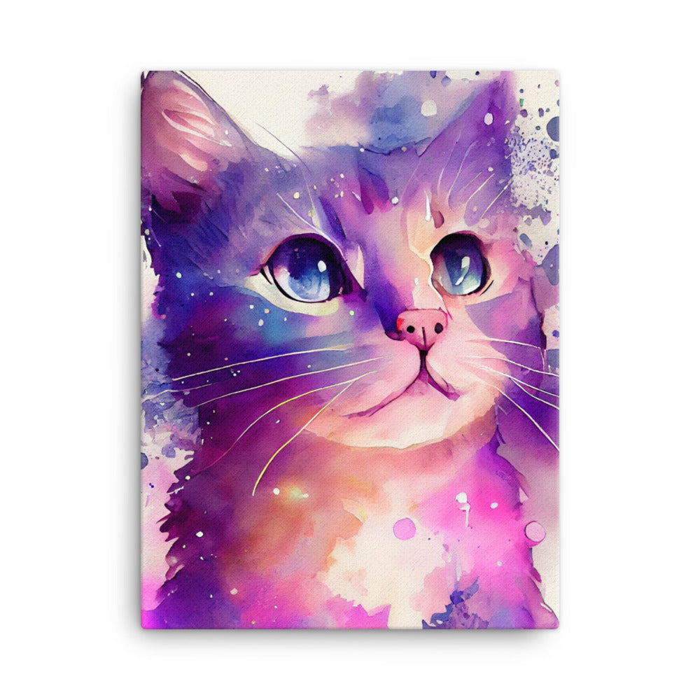 Canvas Wall Art - Precious Kitten Watercolor