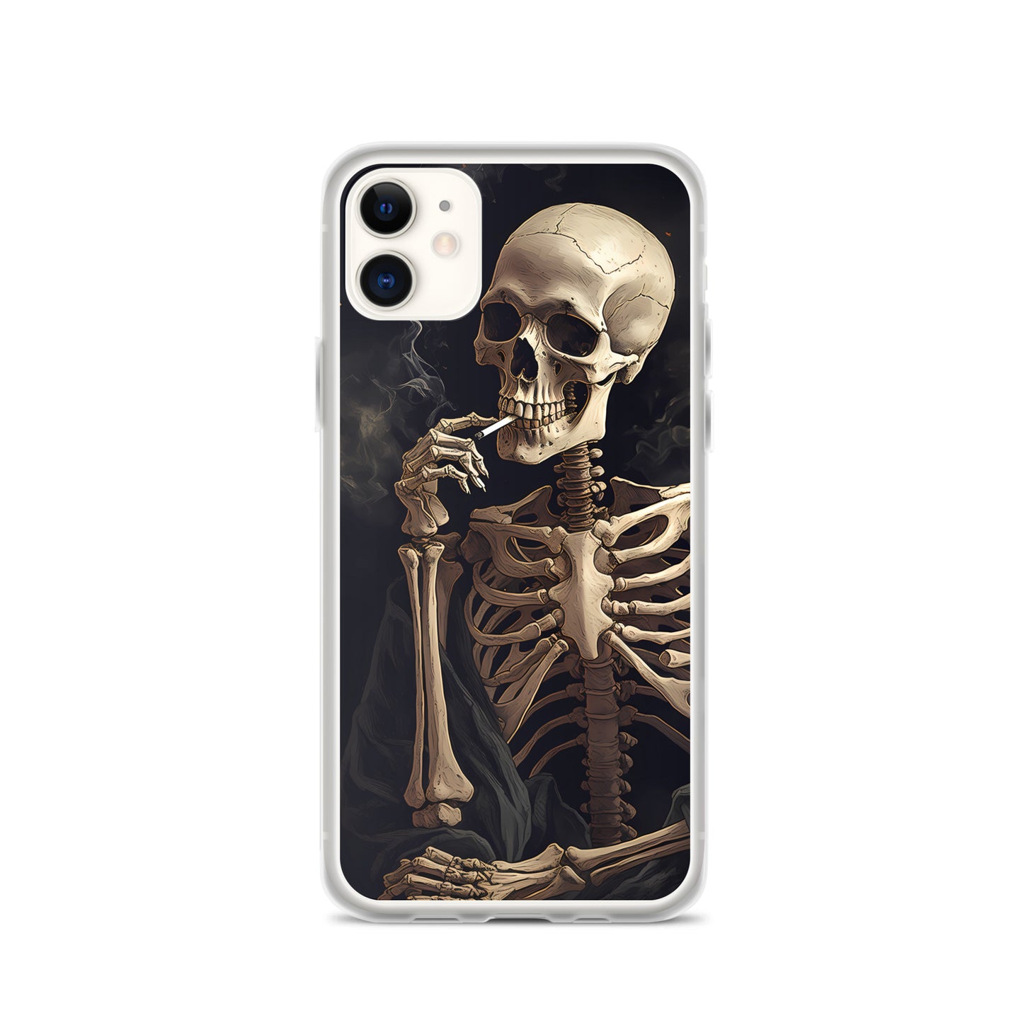 iPhone Case - Somber Skeleton Smoking