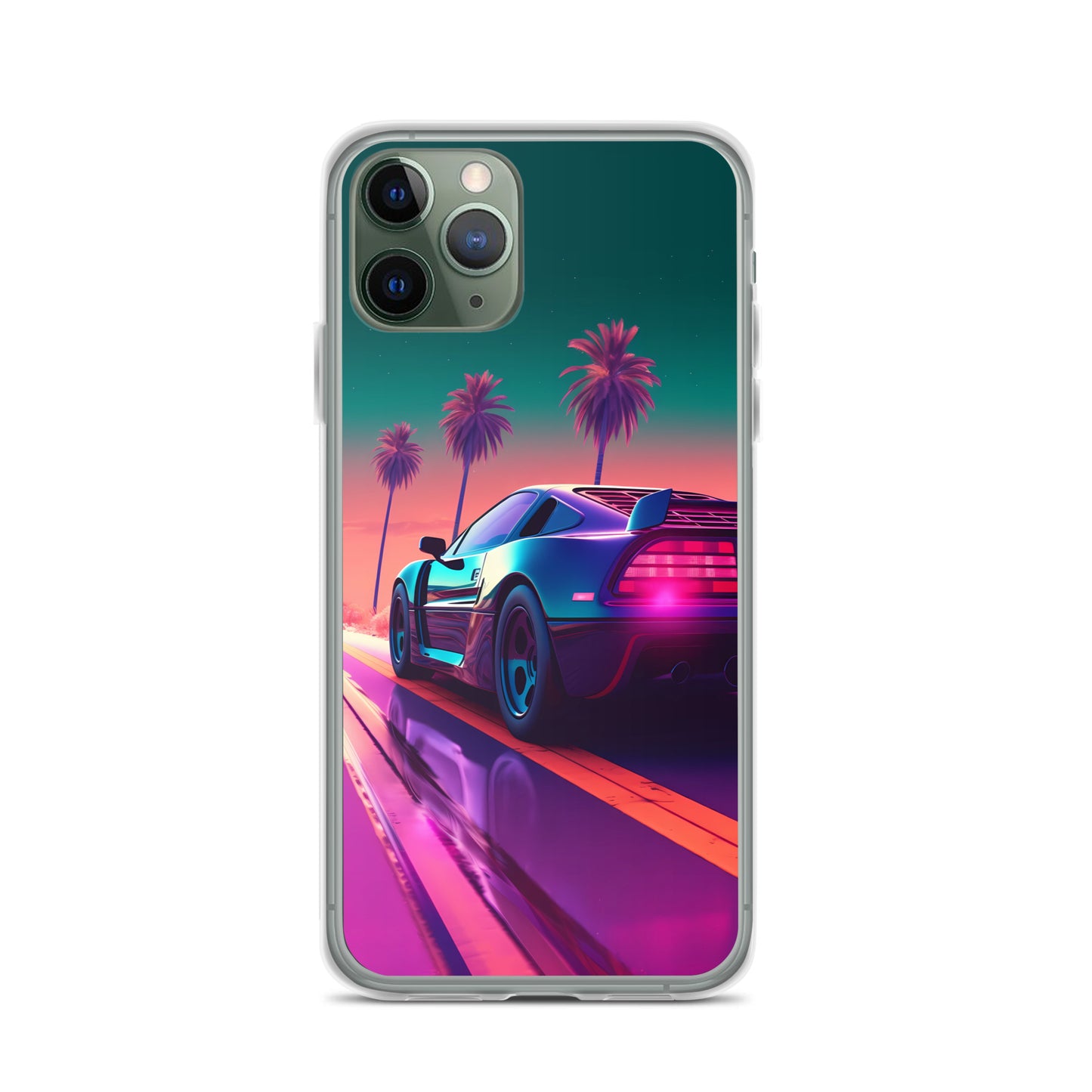 iPhone Case - Synthwave Sunset Sports Car