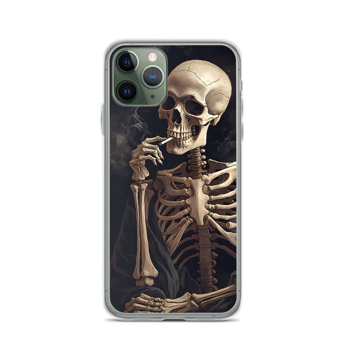 iPhone Case - Somber Skeleton Smoking