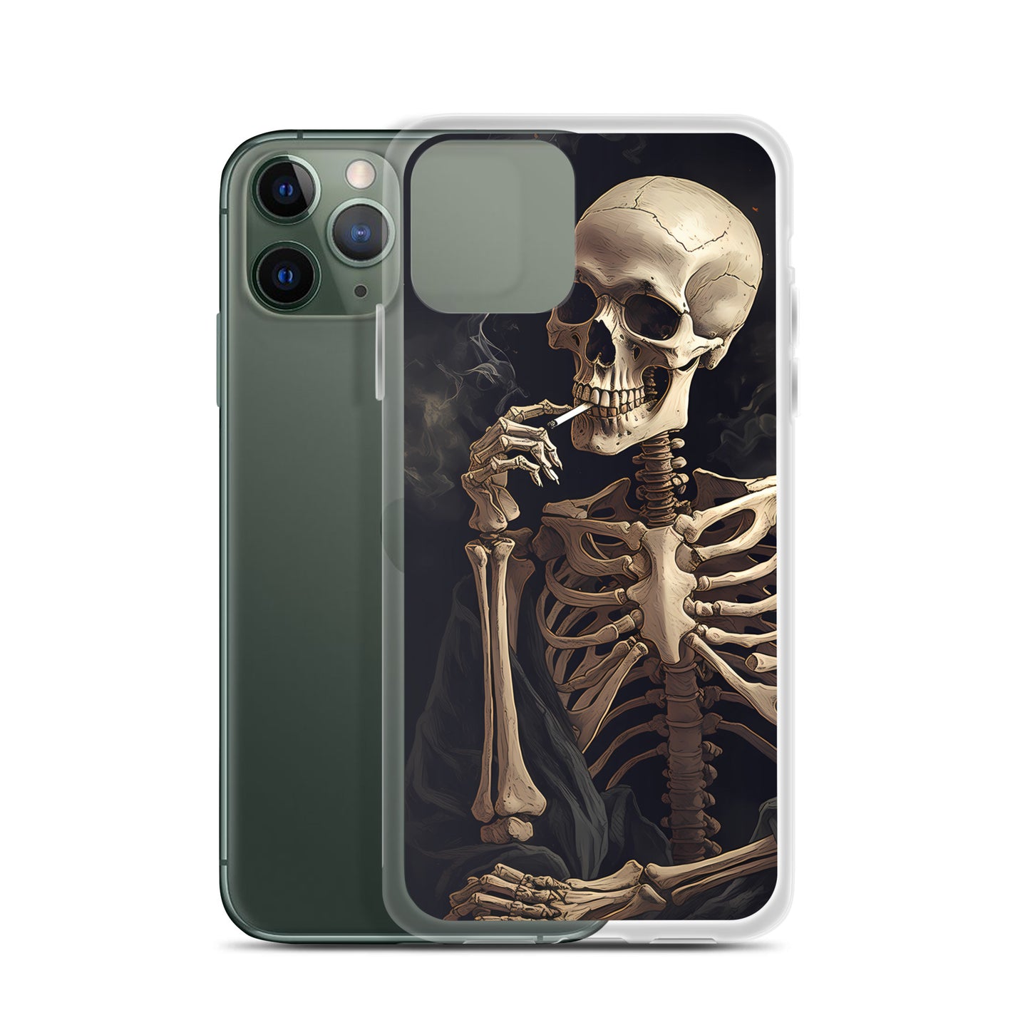 iPhone Case - Somber Skeleton Smoking