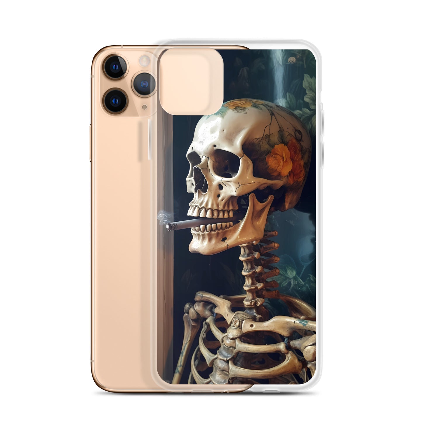 iPhone Case - Skull Flower Skeleton