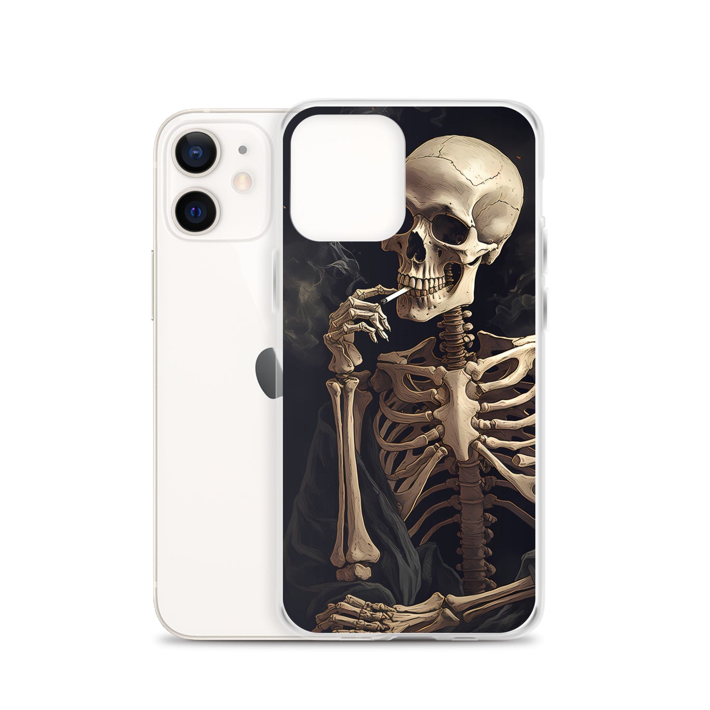 iPhone Case - Somber Skeleton Smoking