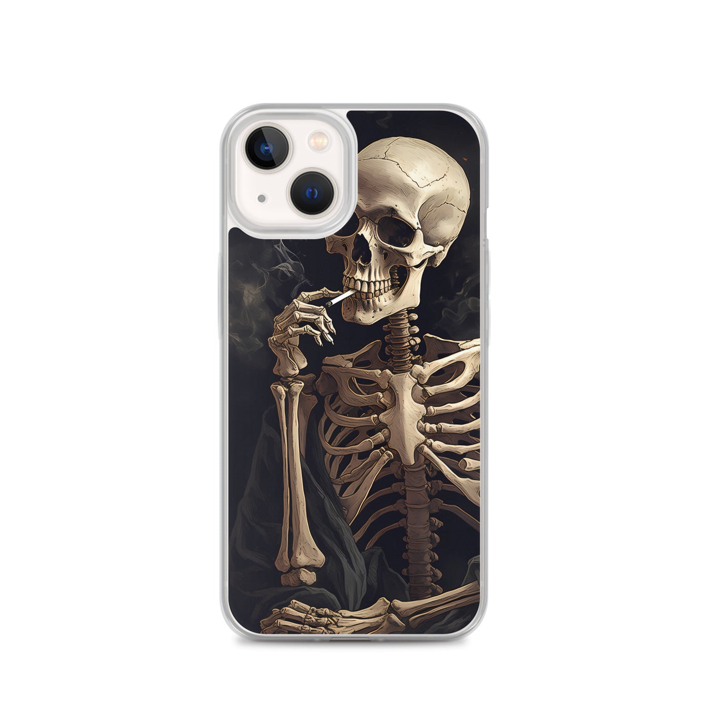 iPhone Case - Somber Skeleton Smoking