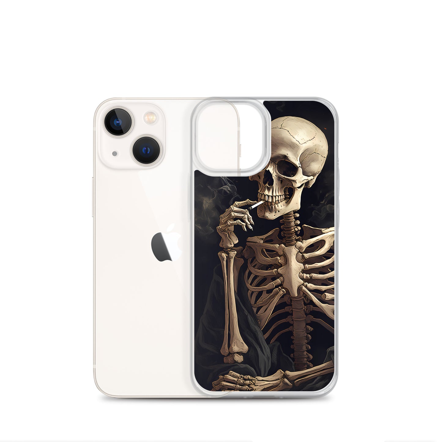iPhone Case - Somber Skeleton Smoking
