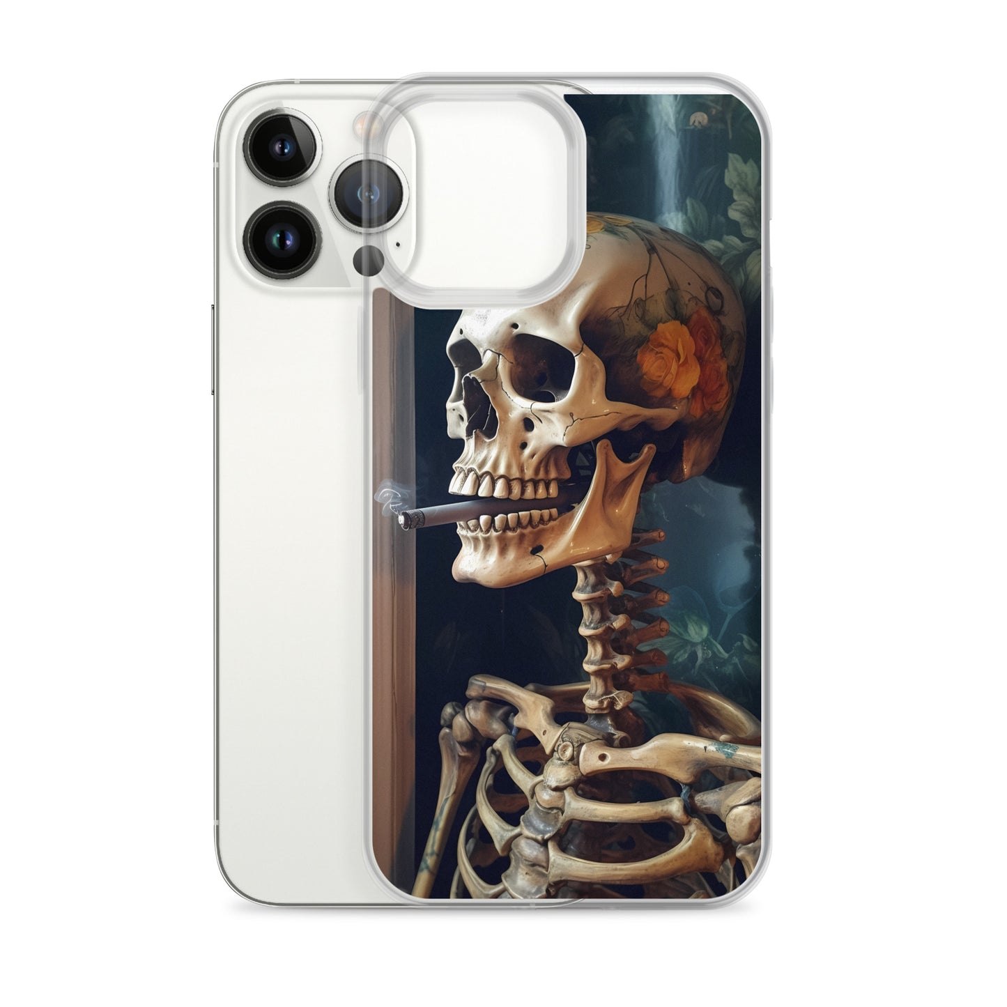 iPhone Case - Skull Flower Skeleton