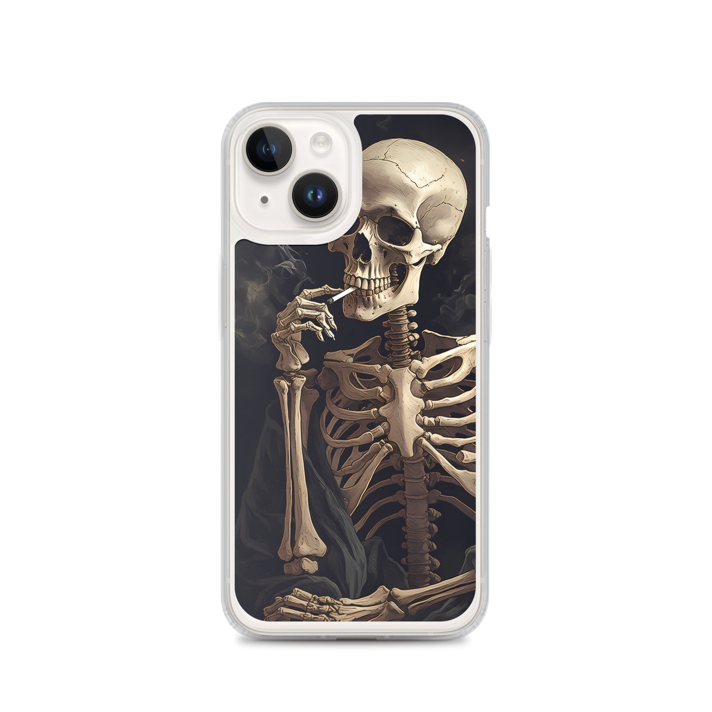 iPhone Case - Somber Skeleton Smoking