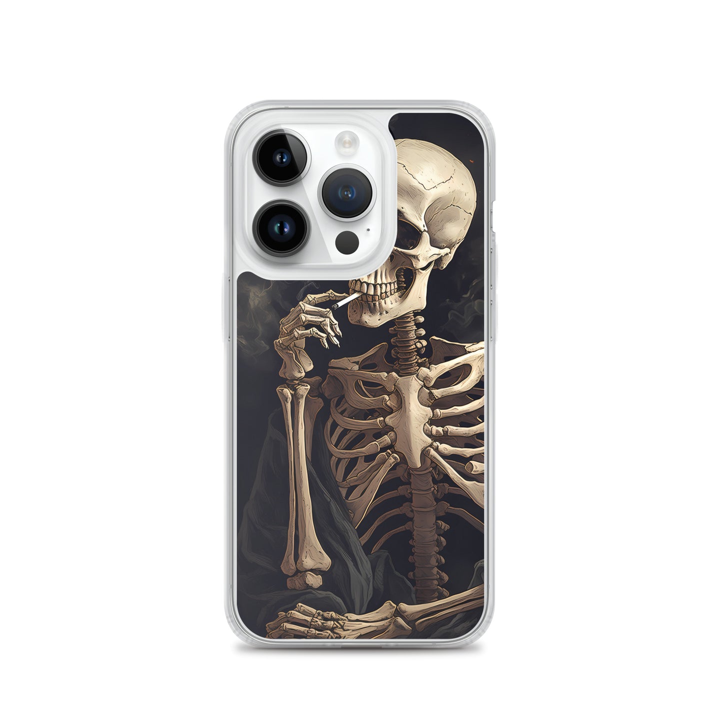 iPhone Case - Somber Skeleton Smoking