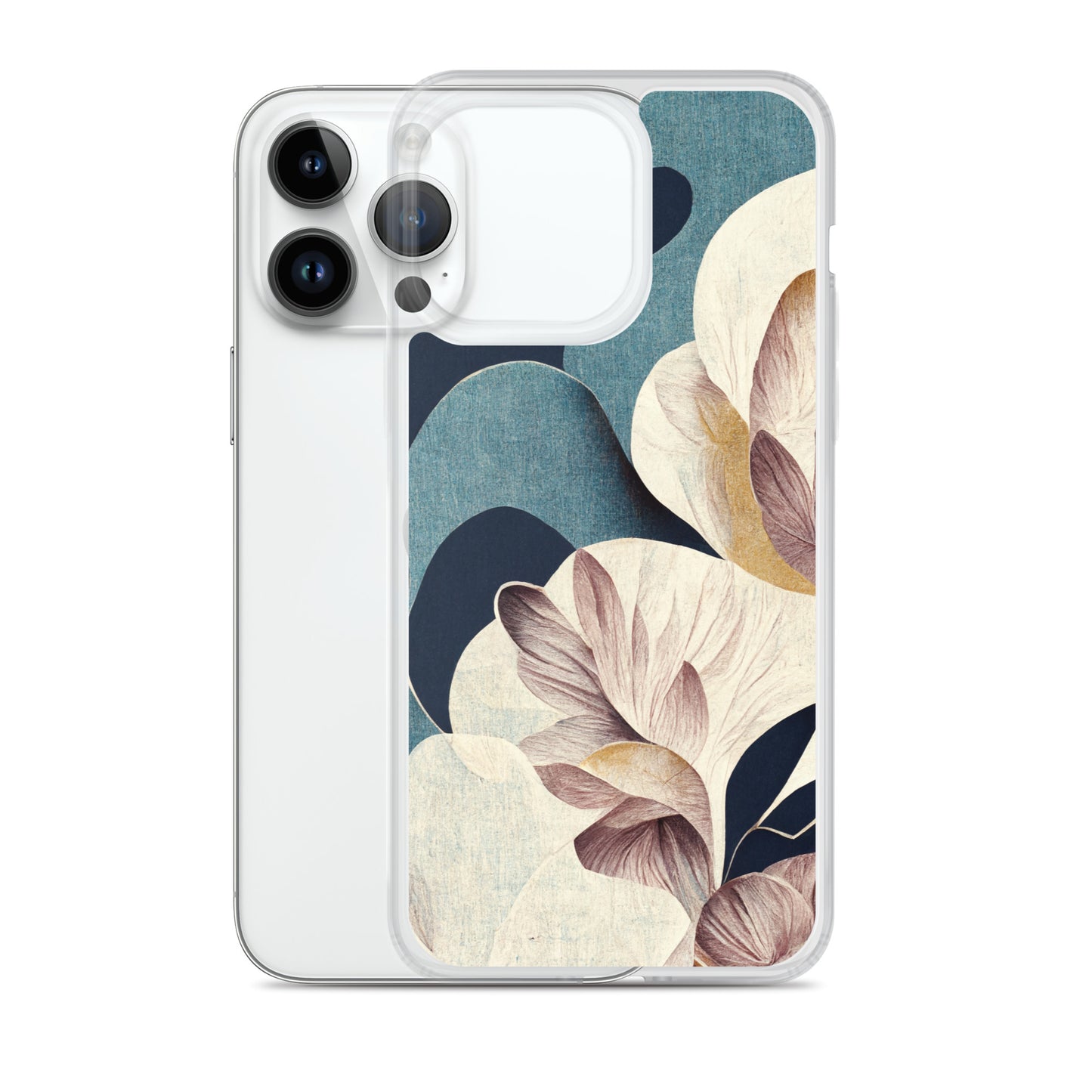iPhone Case - Large Florals on Blues
