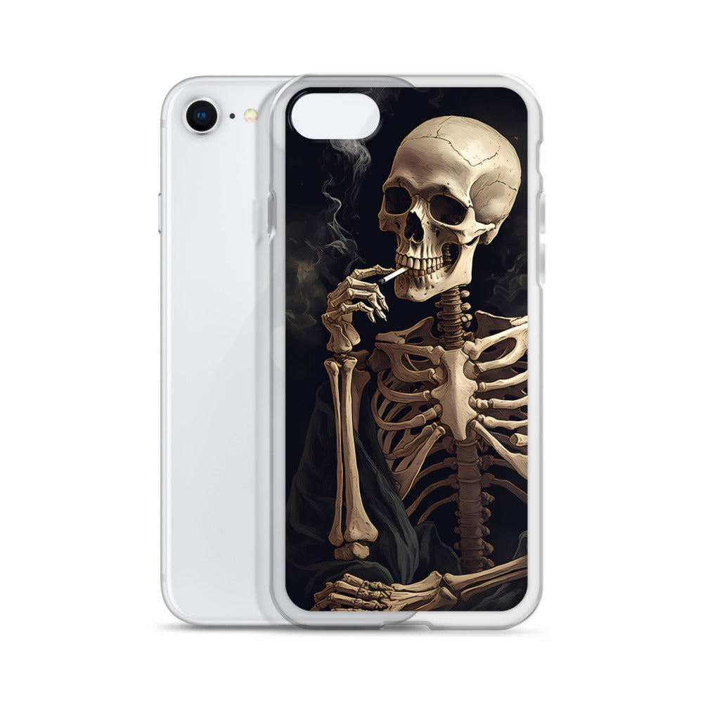 iPhone Case - Somber Skeleton Smoking