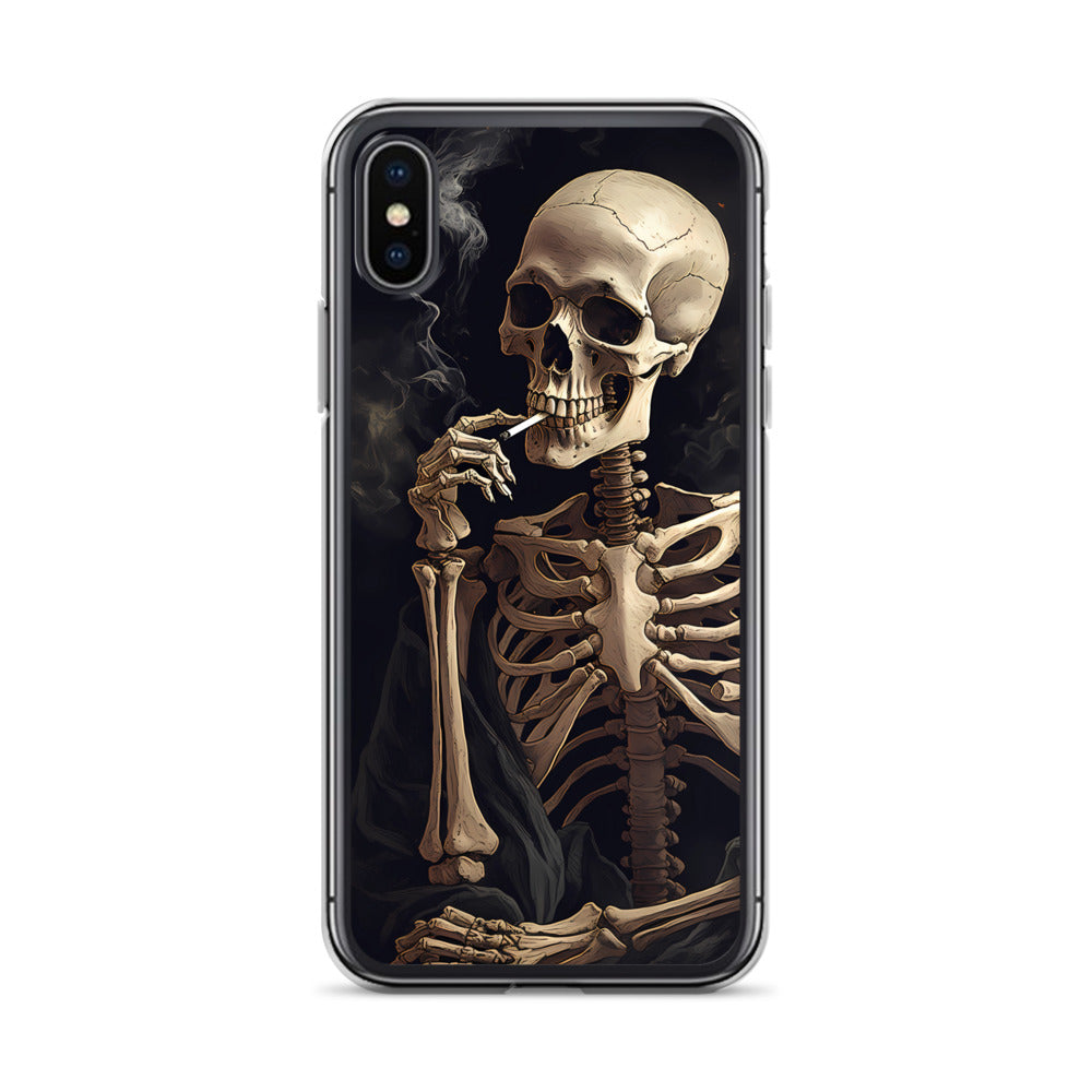 iPhone Case - Somber Skeleton Smoking