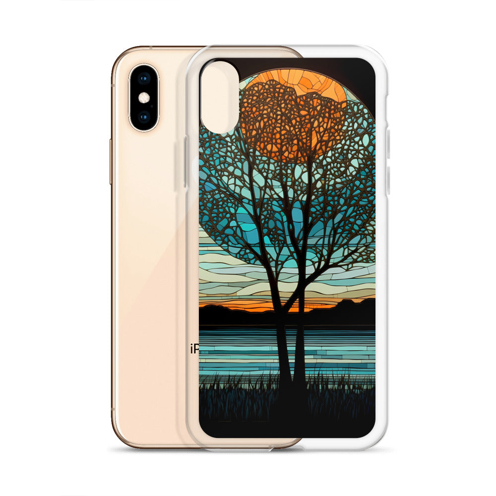 iPhone Case - Moon & Tree Stained Glass