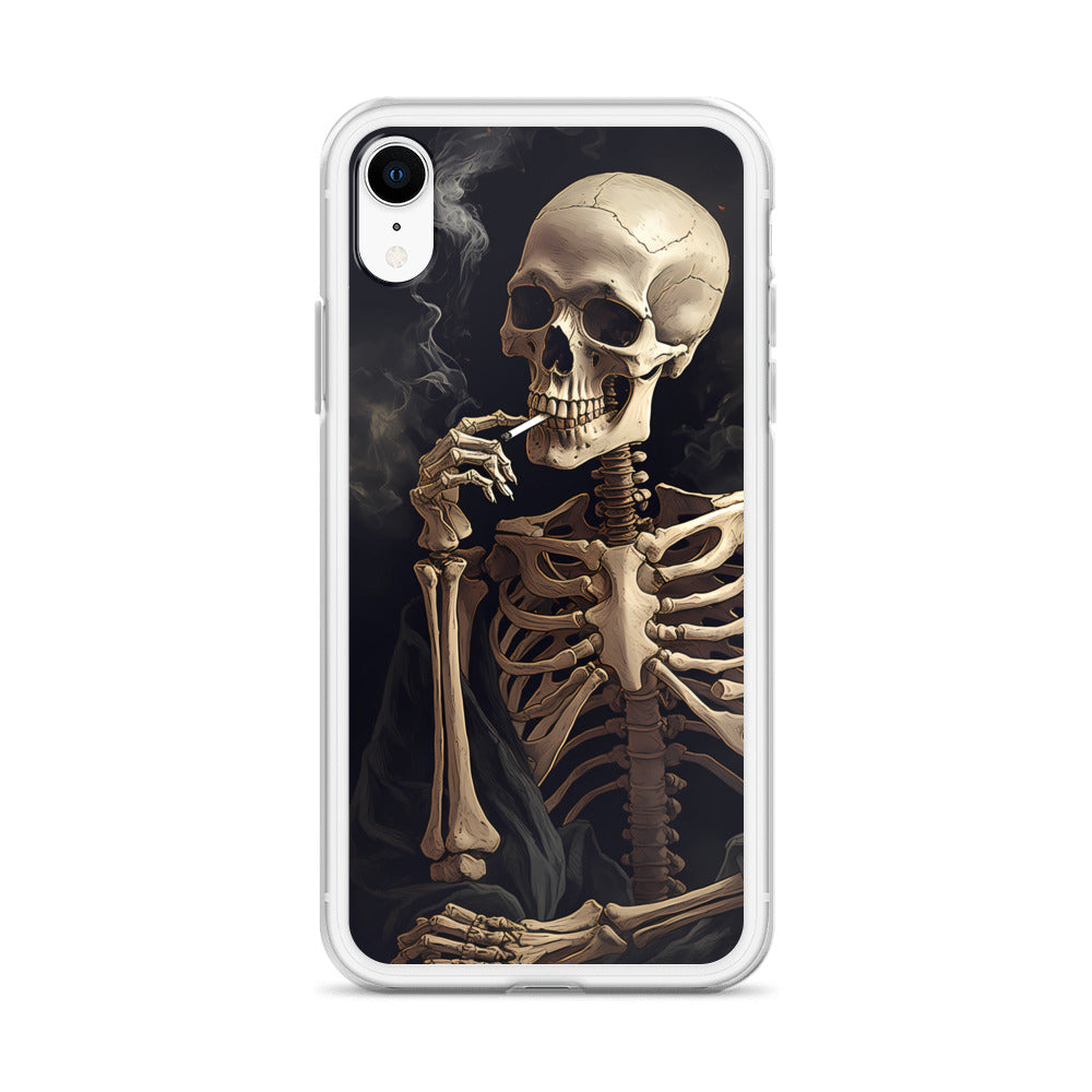 iPhone Case - Somber Skeleton Smoking