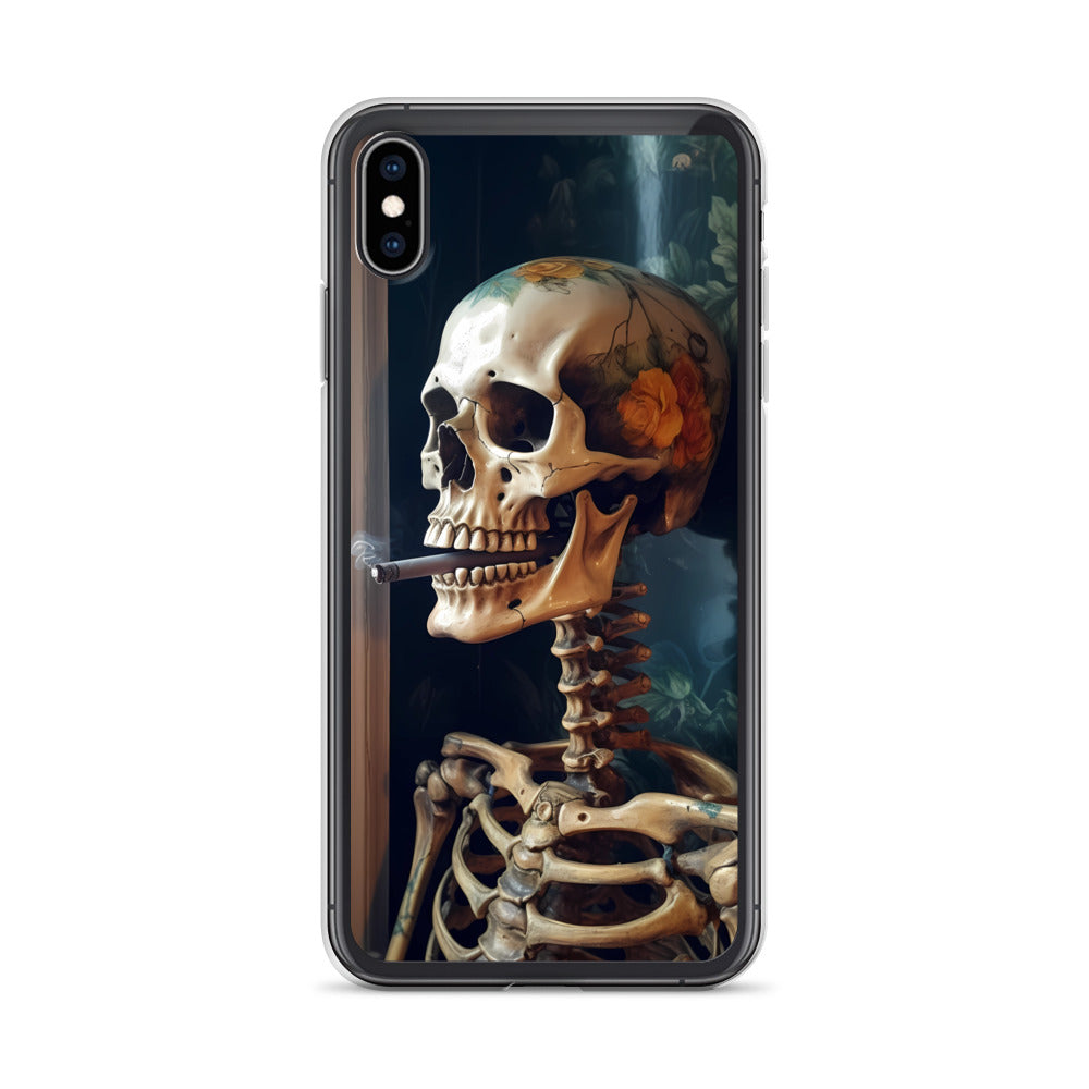 iPhone Case - Skull Flower Skeleton