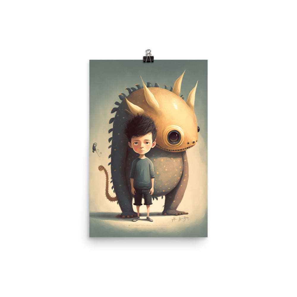 Enhanced Matte Paper Poster - A Boy and His Monster