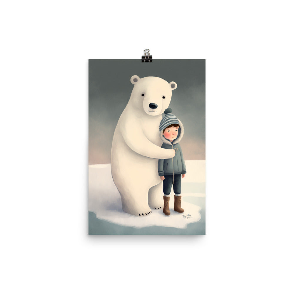 Enhanced Matte Paper Poster - A Boy and His Polar Bear