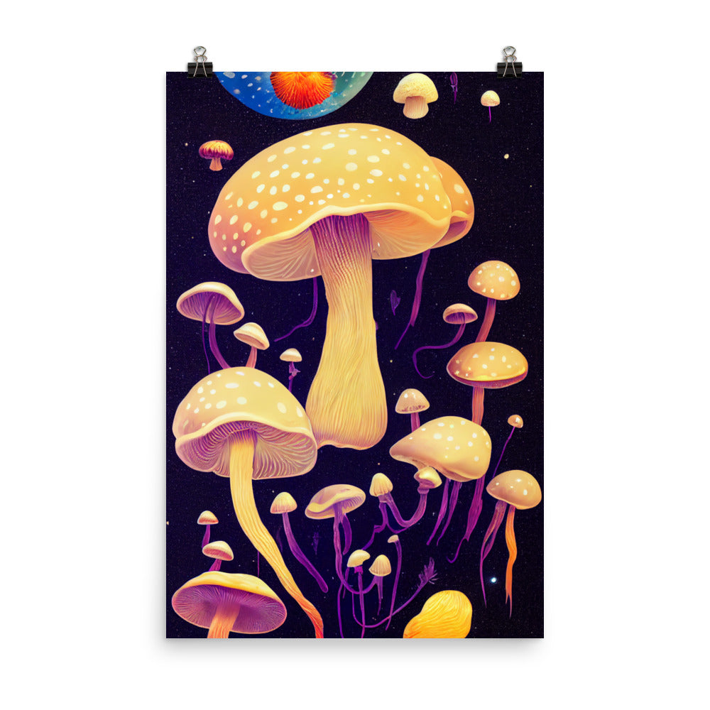 Enhanced Matte Poster - Mushrooms in Space