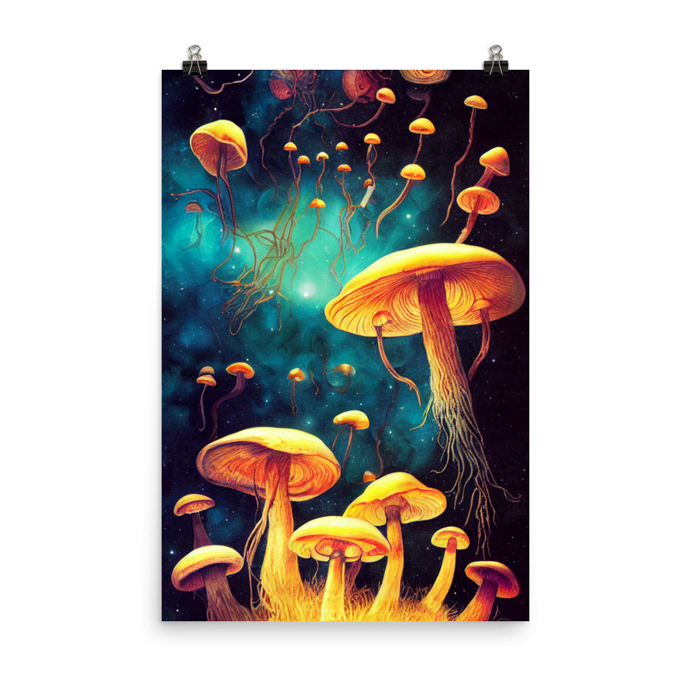 Enhanced Matte Poster - Mushrooms in Space