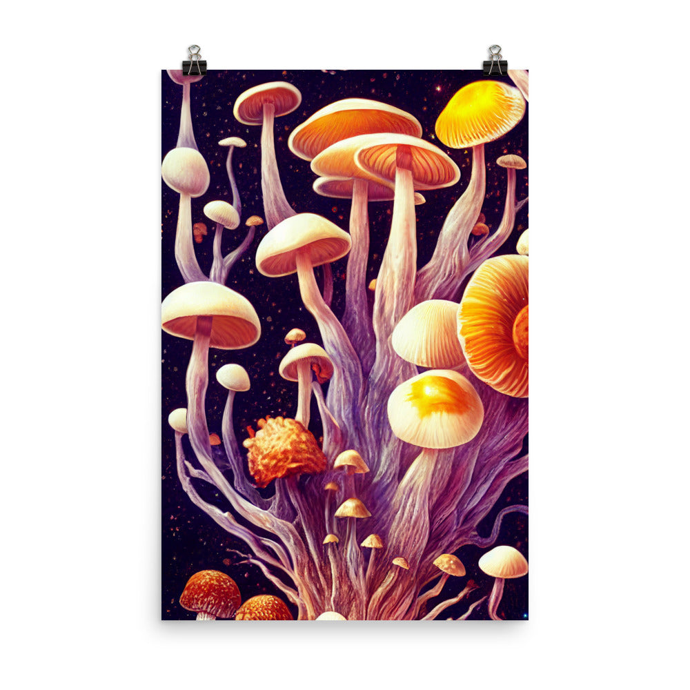 Enhanced Matte Poster - Mushrooms in Space