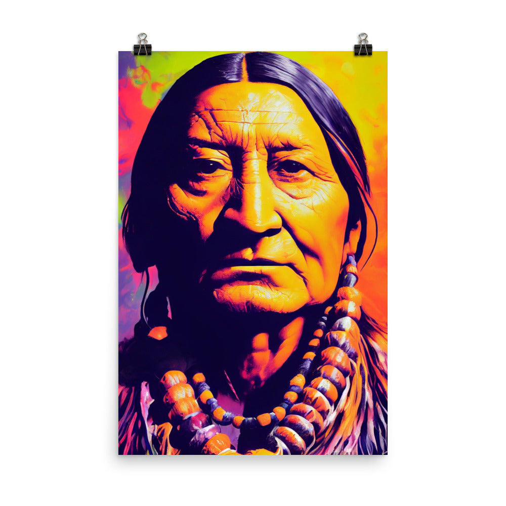 Enhanced Matte Poster - Sitting Bull with Beads