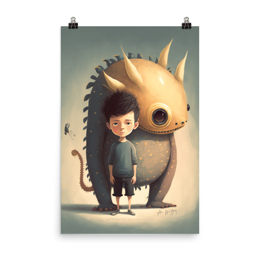 Enhanced Matte Paper Poster - A Boy and His Monster