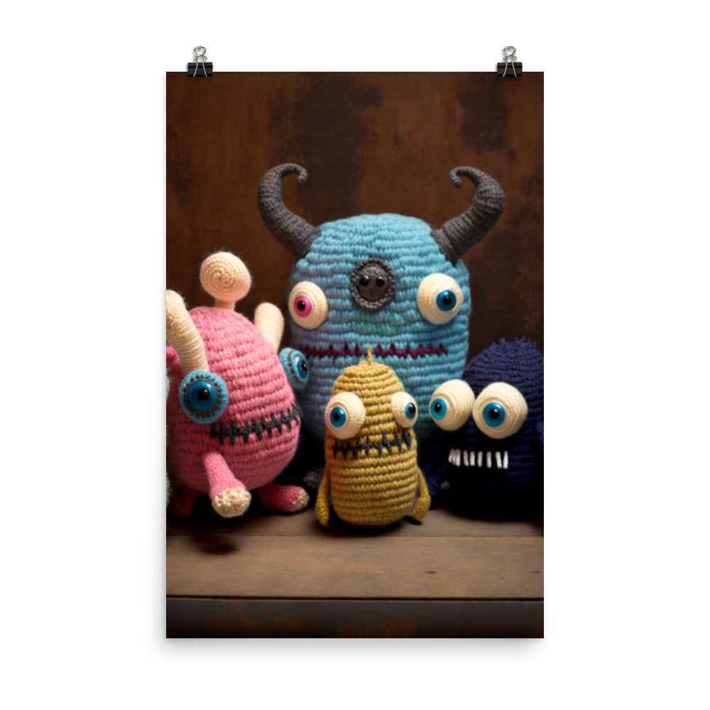 Enhanced Matte Paper Poster - Collectible Knit Monsters