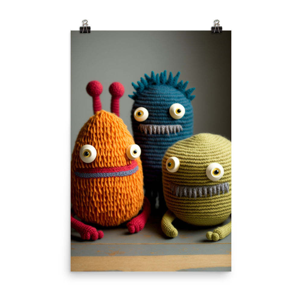 Enhanced Matte Paper Poster - Collectible Knit Monsters