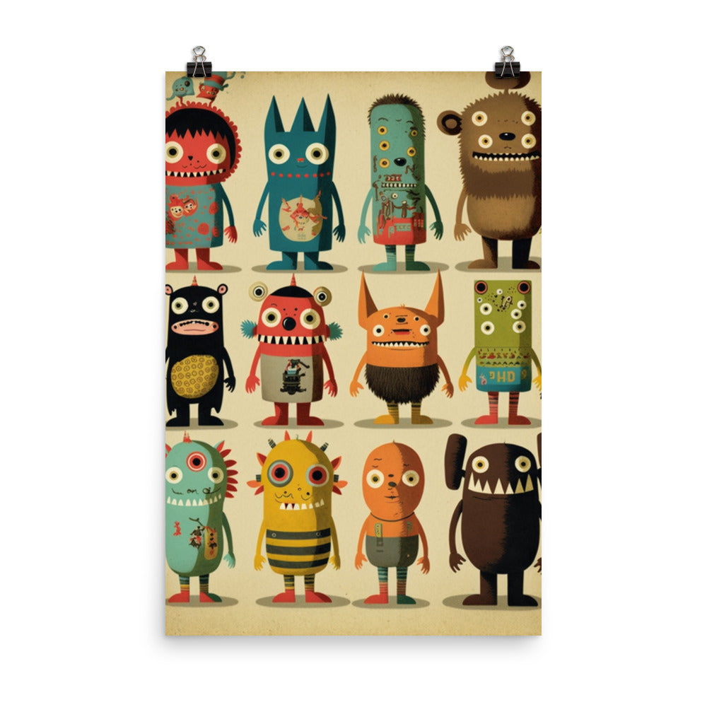 Enhanced Matte Paper Poster - Monster Lineup