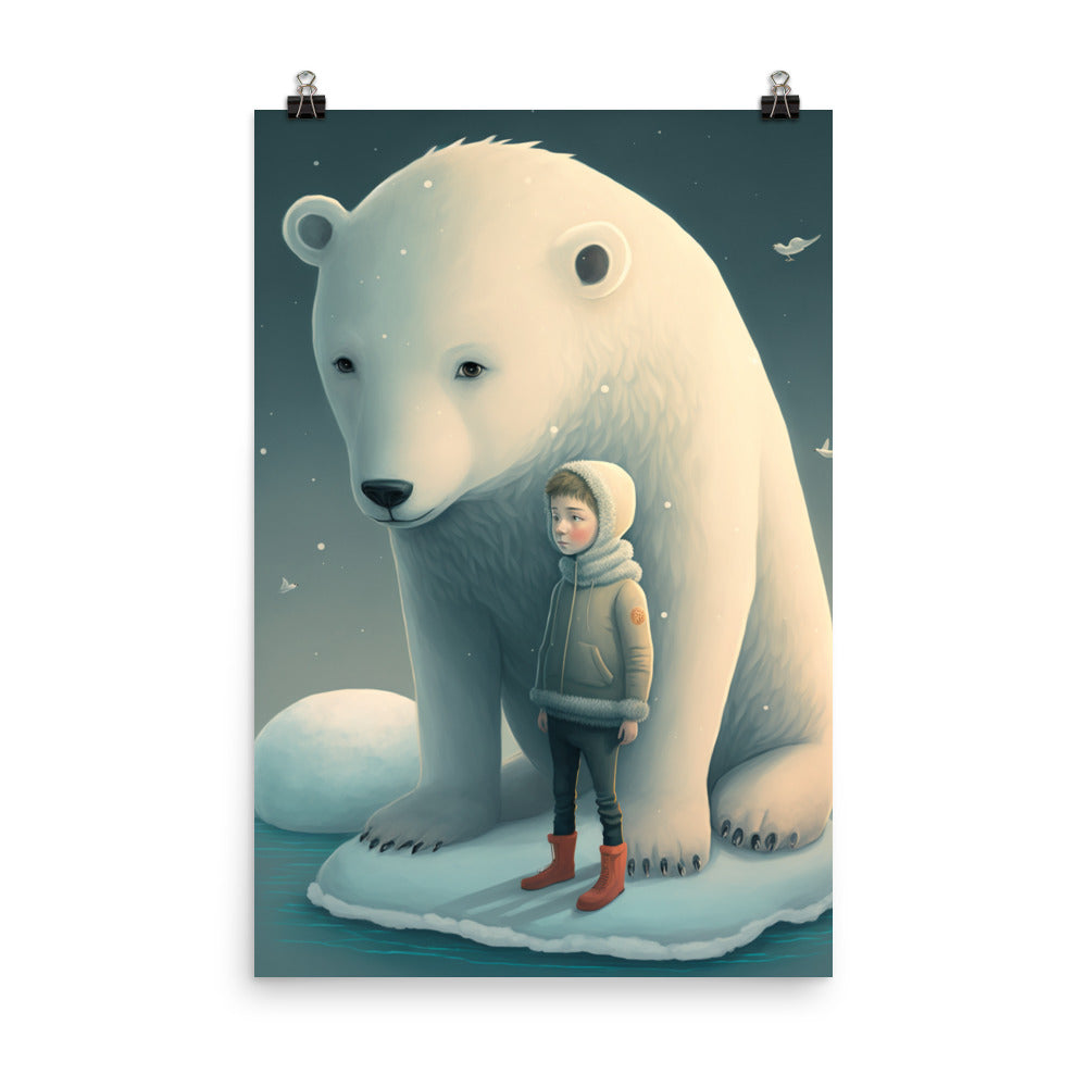 Enhanced Matte Paper Poster - A Boy and His Polar Bear