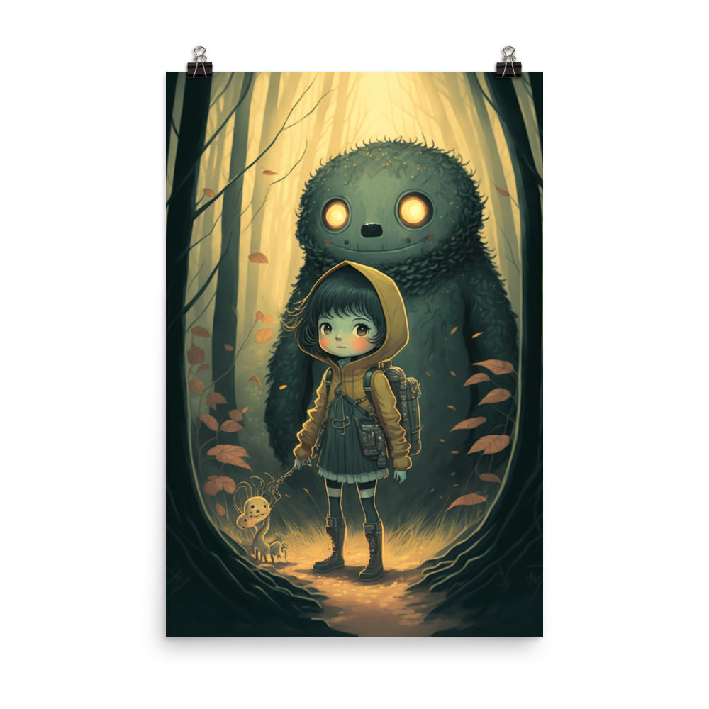 Enhanced Matte Paper Poster - A Girl and Her Monster