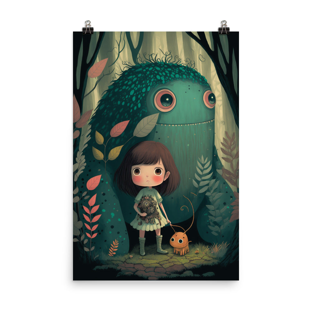 Enhanced Matte Paper Poster - A Girl and Her Monster