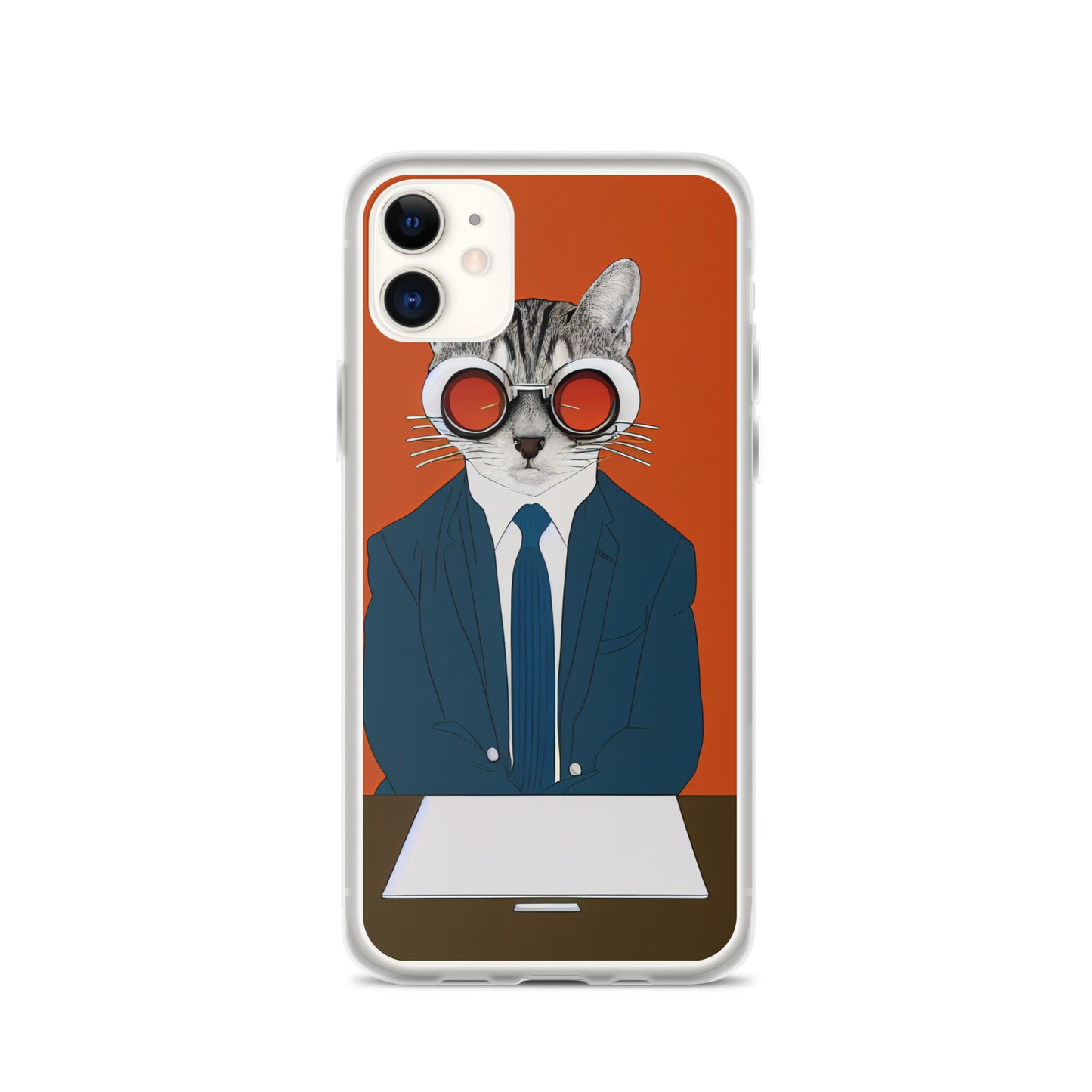 iPhone Case - Orange Business Cat Boss