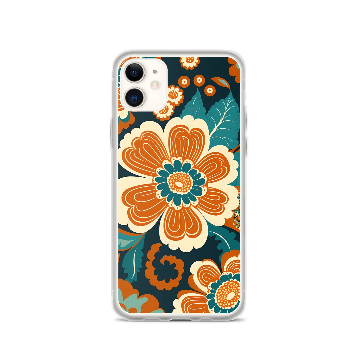 iPhone Case - Orange and Turquoise Blossom