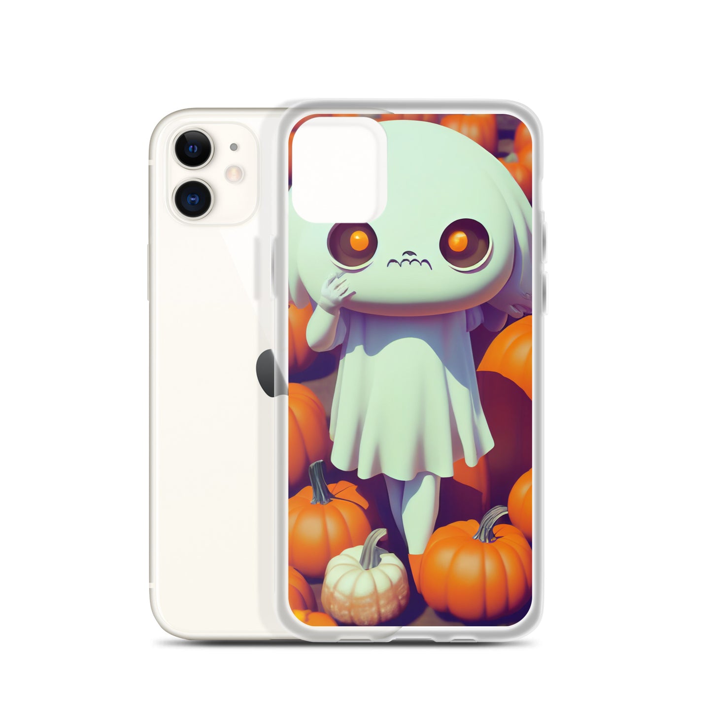 iPhone Case - Halloween Ghost Girl in the Pumpkin Patch