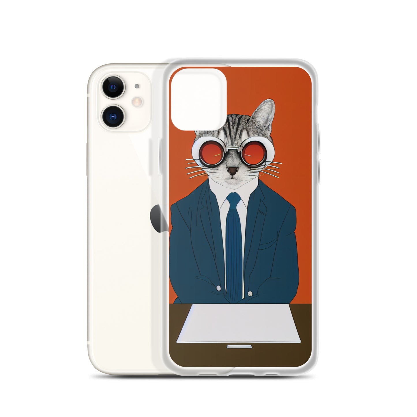 iPhone Case - Orange Business Cat Boss