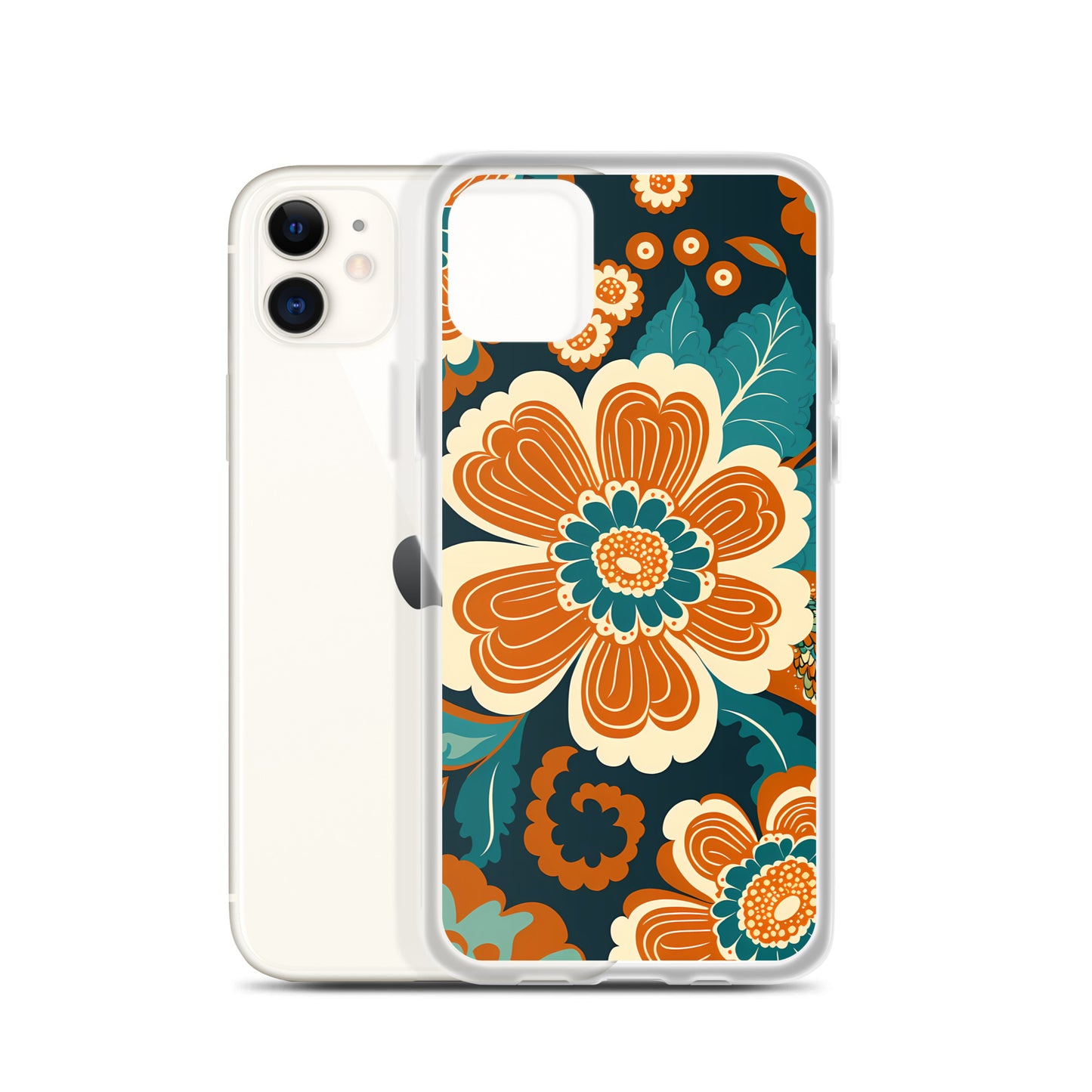 iPhone Case - Orange and Turquoise Blossom