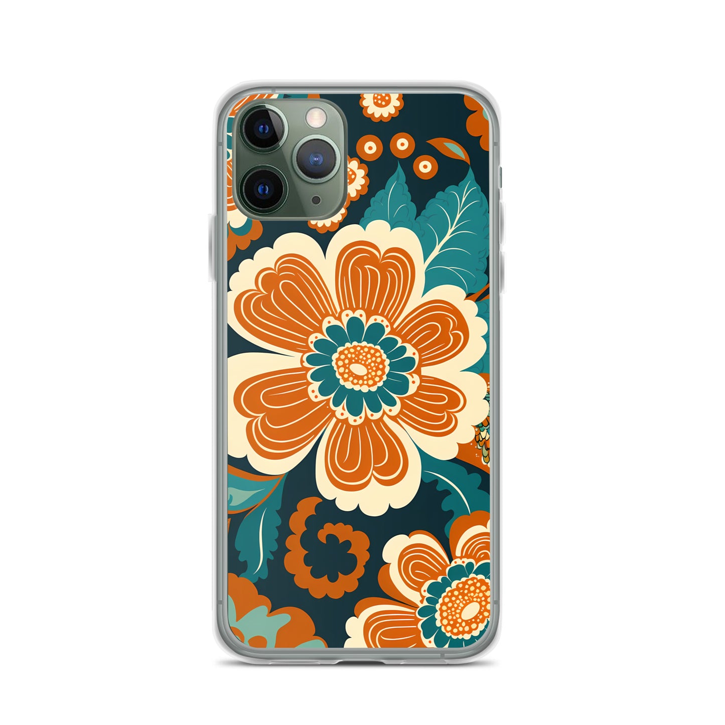 iPhone Case - Orange and Turquoise Blossom