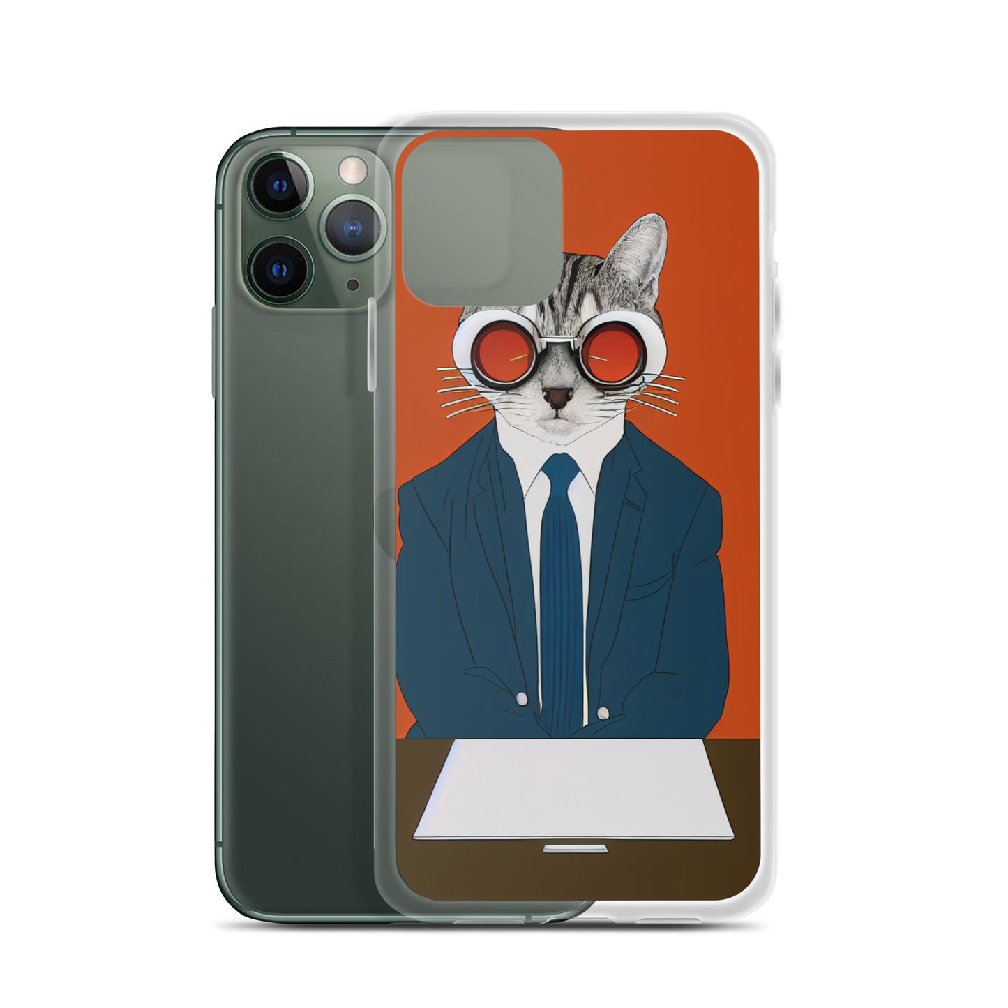 iPhone Case - Orange Business Cat Boss