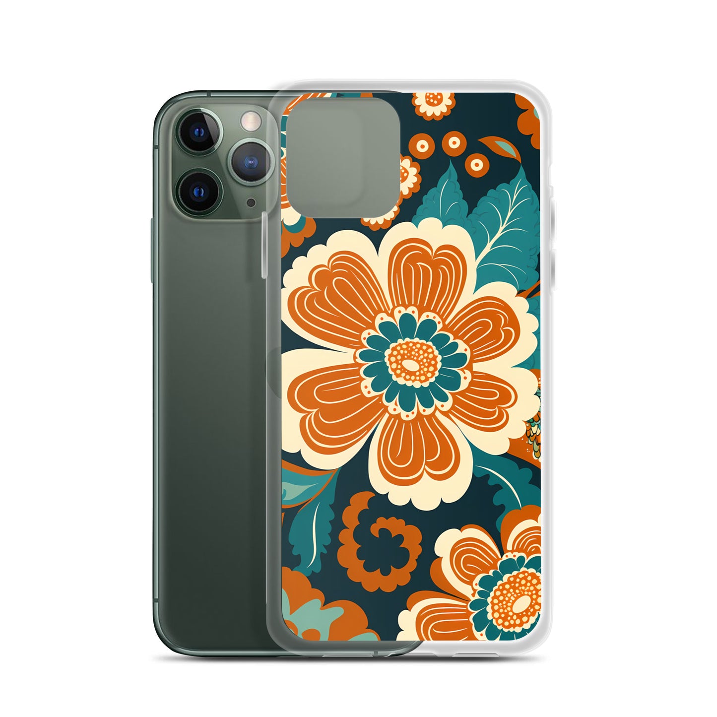 iPhone Case - Orange and Turquoise Blossom