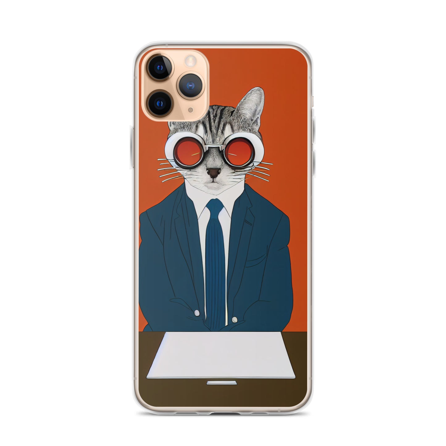 iPhone Case - Orange Business Cat Boss