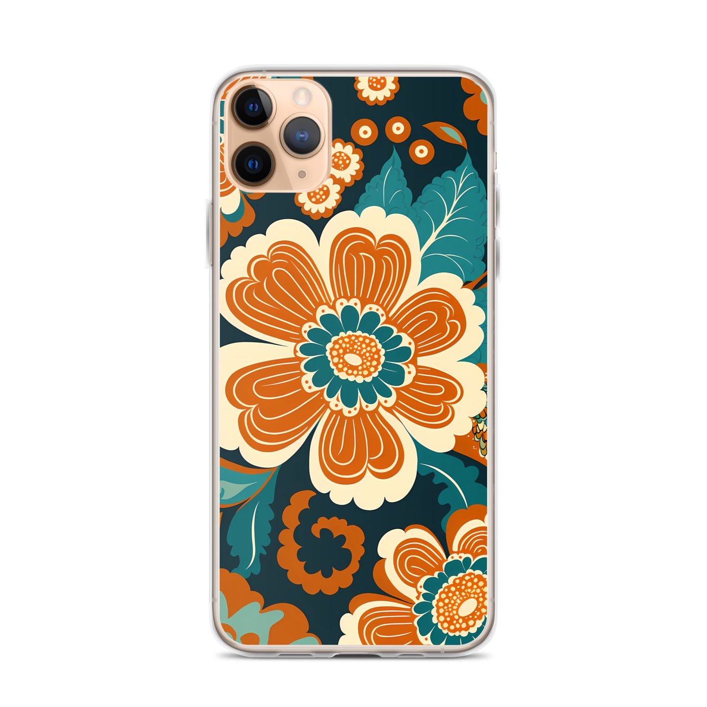 iPhone Case - Orange and Turquoise Blossom