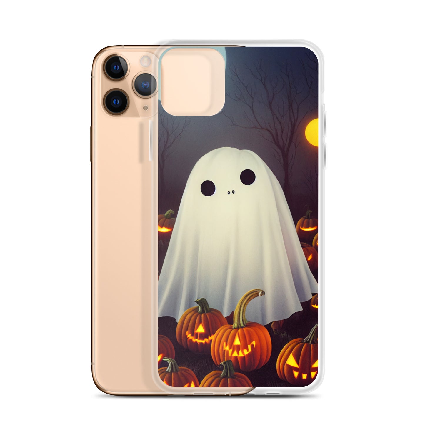 iPhone Case - Halloween Cute Ghost in the Pumpkin Patch